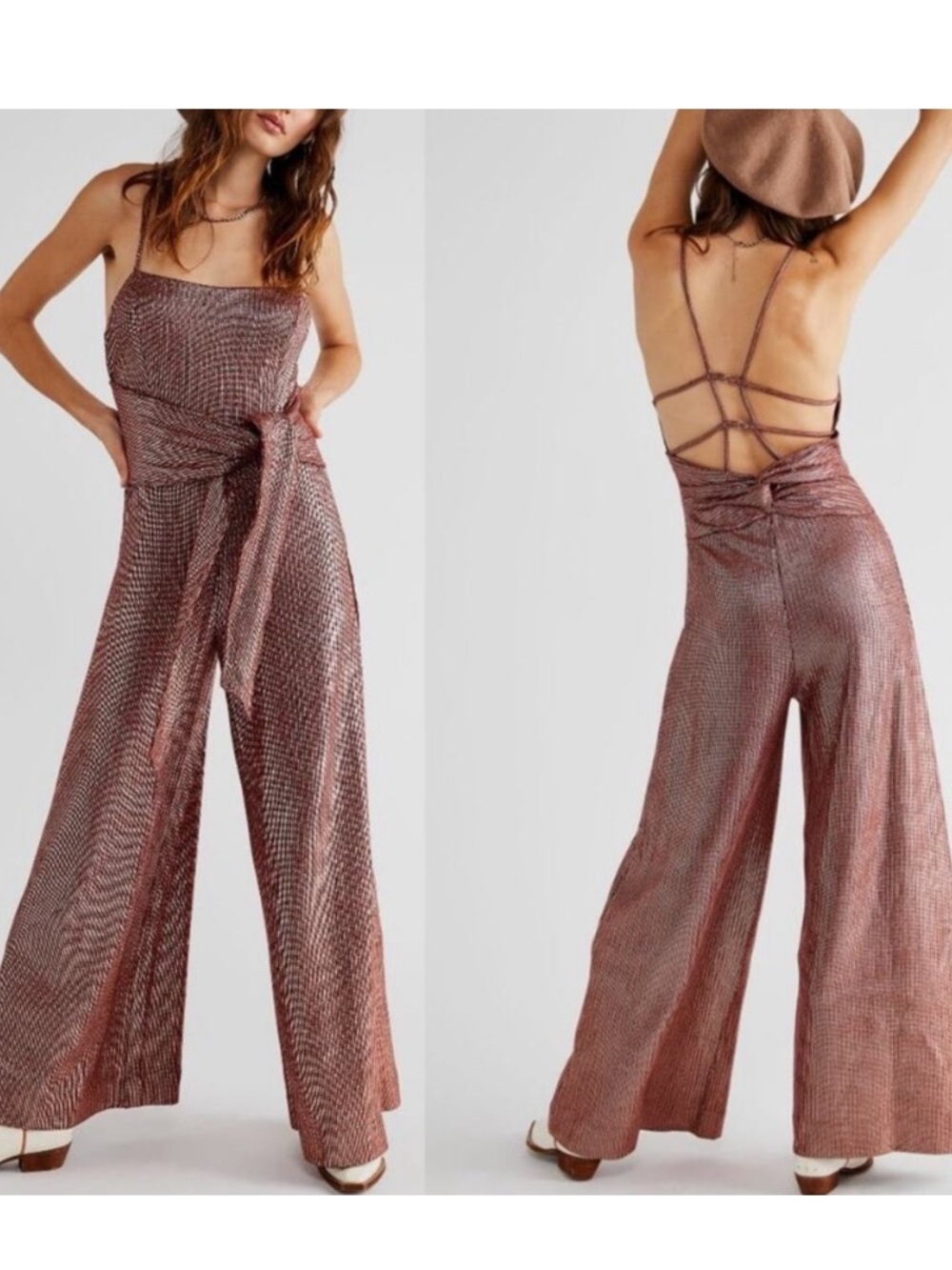 Free People X Revolve Ginger Snap Shimmer and Shine Jumpsuit
